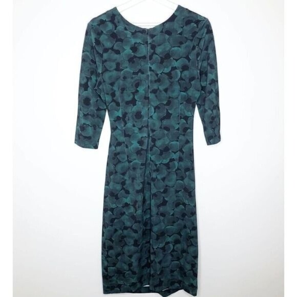 BOSS Epona V-Neck 3/4 Sleeve Sheath Midi Dress  - Picture 6 of 7